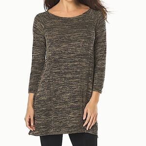 SOMA Top Heathered LIVE LOUNGE WEAR Shirt Melange Scarf Hem Tunic Size Medium